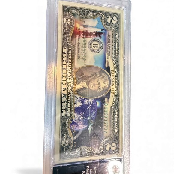 Mercury-Atlas 6 Friendship 7 $2 Note In Protective Case - Authenticated & Uncirc - Picture 5 of 6